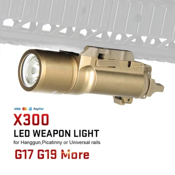 TRIJICON Factory Predávať Priamo Taktická Baterka X300 LED Pištole, Zbraň, Svetlo Biele Svetlo Zbraň na poľovné HS15-0026