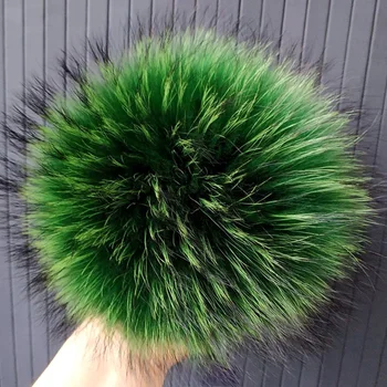 2 ks/veľa Mýval Pom pom Veľké Zelené Kožušiny Pompom Obrovskú Kožušinu Pompoms 15 cm na klobúky, čiapky Prívesky Keychains Príslušenstvo