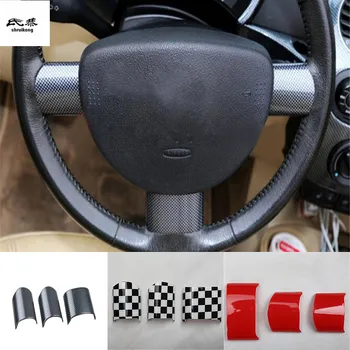 Doprava zadarmo 3ks/veľa Auto samolepky ABS materiálu volantu, dekorácie kryt pre 2003-2012 Volkswagen VW Beetle