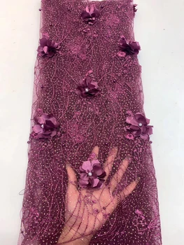 Nigéria francúzskej čipky textílie Afrike 3D tylu čipky textílie 2020 vysoko kvalitnej čipky svadobné textílie ZX3789