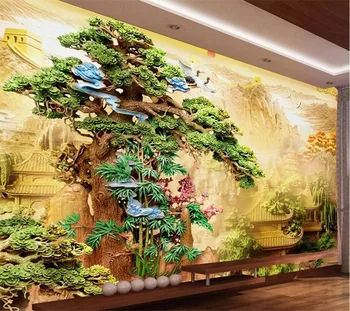 Wellyu abstraktných de parede Prispôsobené veľké steny maliar 3D boutique rezbárska víta Pieseň Palác Čínsky štýl stenu