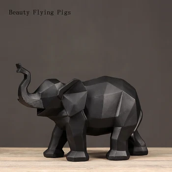 30 cm Moderný jednoduchý slon ornament dekorácie nordic tvorivé modelu dom domov geometrické origami slon zvierat socha