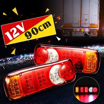 2X Nepremokavé 12V 24V Truck LED zadné Svetlo zadné svetlá Zadné Lampy Brzdy Indikátor Signálu Hmlové Svetlá prípojné Vozidlo, Nákladné Auto