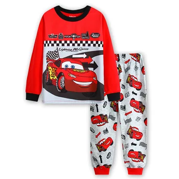 Jar, Jeseň Deti Pyžamá Auto Deti McQueen Sleepwear Baby Stanovuje Chlapci Dievčatá Pyjamas Pijamas Bavlna Odev Oblečenie