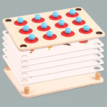 Montessori Pamäť Veža Vzdelávacie Drevená hračka 3D Puzzle Drevených Koncentrácia školenia Kolo dieťa Raného Vzdelávania Leares Hračka