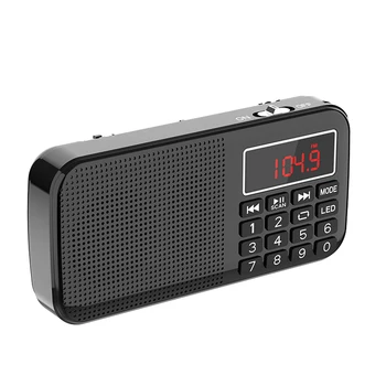 Hudobný Prehrávač MP3, Reproduktor Prenosný Mini FM Rádio, Auto Scan (automatické vyhľadávanie s 18650 Batérie a TF Card Slot a Baterka