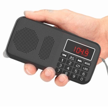Hudobný Prehrávač MP3, Reproduktor Prenosný Mini FM Rádio, Auto Scan (automatické vyhľadávanie s 18650 Batérie a TF Card Slot a Baterka