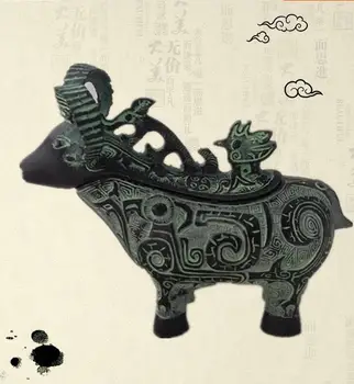 Staré Čínske bronz, kozy' Vintage poháre, remeselníkov, dekoračné predmety, starožitnosti Zberateľstvo