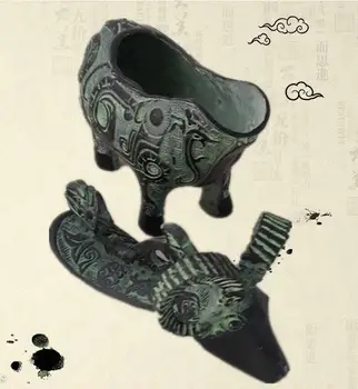 Staré Čínske bronz, kozy' Vintage poháre, remeselníkov, dekoračné predmety, starožitnosti Zberateľstvo