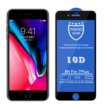 10pcs 10D Tvrdeného Skla Pre iPhone 12 Mini 11 Pro Max XS XR X 8 7 6 6 Plus SE Plné Pokrytie Pokrytie Zakrivené Screen Protector Film