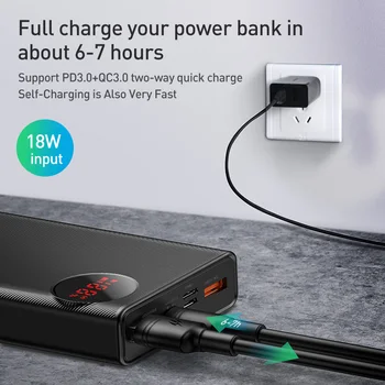 Baseus 20000mAh Porable Power Bank maximálne 45 w USB Typu C PD Rýchle Nabíjanie Powerbank Externá Nabíjačka Pre Notebook, Smartphone