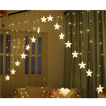AC220V 3M Vianočné Osvetlenie Romantické Rozprávky Star LED Záves String Osvetlenie pre Domácnosti, Spálne, Svadobný Veniec Party Dekorácie