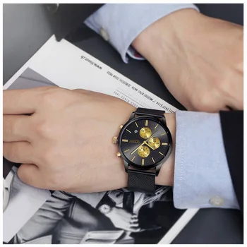 Top značky LIANDU jednoduché módneho priemyslu nepremokavé kalendár chronograf nehrdzavejúcej ocele oka pásu ultra-tenké kremeň, pánske hodinky