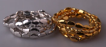 Móda Zliatiny Ploché Potrubie korálky štyri string jeden súbor elastický náramok zlato