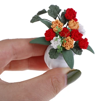 Kvety Víla Záhrada Ozdoba Mini Črepníkové Rastliny, Kvety Hrniec Domček Pre Bábiky Dekor 1:12 Doll House Miniatúrne