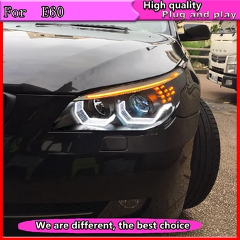 Auto Styling Vedúci svetlo pre BMW E60 Svetlomety 2003-2010 523i 530i Angel Eye LED Reflektor DRL Hid Bi Xenon Auto Príslušenstvo