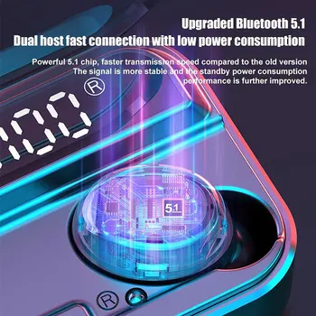 F9-3 Bluetooth 5.1 Slúchadlá Bezdrôtové Slúchadlá s Mikrofónom TWS Headset Touch Ovládania 9D Hudobné Slúchadlá s Baterkou