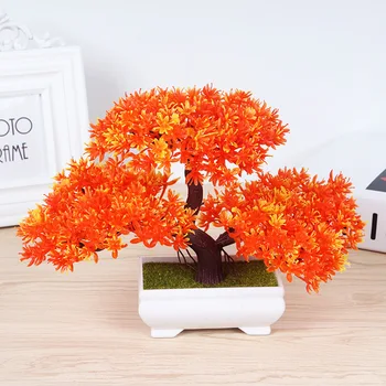 1set Mini trigeminal príjemné borovica malé črepníkové umelých kvetov rastlín malé bonsai pre domáce svadobné, Vianočné dekorácie