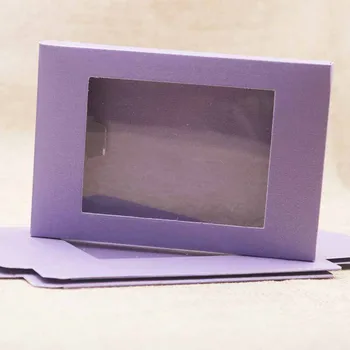 20pcs ružový papier darčekový balíček Box kraft Candy okno okno fialová umenie a remeslá package boxy slonová kosť/čierna/kraft okno display box