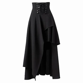 Jar Ženy Gotický Steampunk Kostým Oblečenie Retro Vintage Vysoký Pás Dlhé Maxi Sukne Prehrabať Paródia Sukne