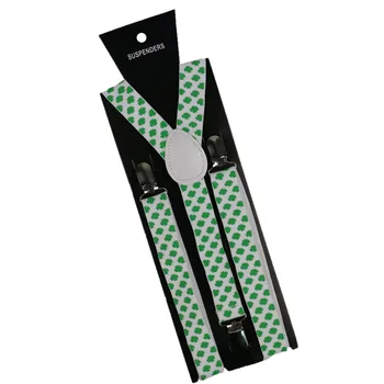 Winfox Módne Zelená Čierna Biela 2,5 cm Široký, Ďatelina Podväzky Pre Ženy Muži