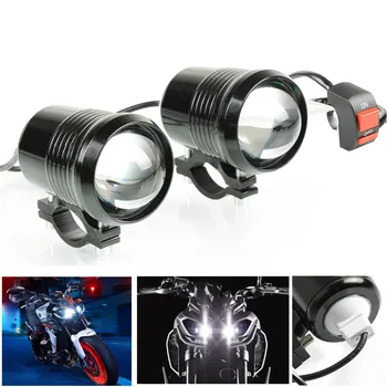 2 KS Hot predaj Motocykel Reflektor LED Predné Kovové Svetlometu Jazdy Svetlomet Moto Svetlá U2 1200L 30W Motorke Pomocné Lampa