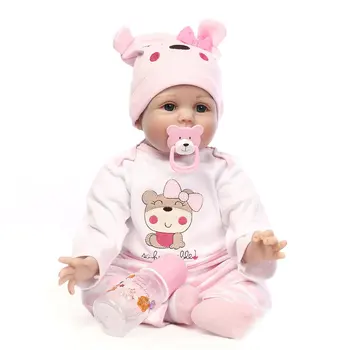 Roztomilé Mäkké Silikónové Reborn Spanie Baby Doll Realisticky Novorodenca Bábika Ručné Realistické BeBe Reborn Bábiky 55 cm 57cm Dary