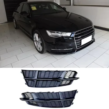 Predné Hmlové svietidlo gril pre Audi A6 Sline 2018 ABS Hmlové svetlo Mriežka Čierny Plný hmly lampa box