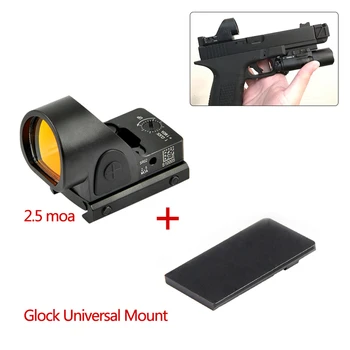 Mini RMR SRO Red Dot Rozsah Pohľad 2.5 moa Pohľad Airsoft Lov Reflex Pohľad s Univerzálnym Glock Mount Collimator Glock / Puška