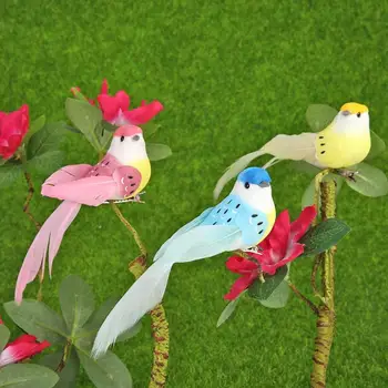 12pcs Roztomilé Farebné Pierko Vtáka Umelé Jemná Pena Vták Vianočný Strom Dekorácie pre Simulované Kvety a Svadby E5M1