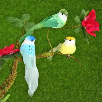 12pcs Roztomilé Farebné Pierko Vtáka Umelé Jemná Pena Vták Vianočný Strom Dekorácie pre Simulované Kvety a Svadby E5M1
