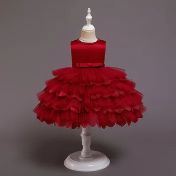 2021 Batoľa Detská Kvetinové Šaty 1. Narodeniny Šaty Pre Dieťa Dievča Oblečenie, Vianočné Party Girl Krst Princezná Šaty, Kostým