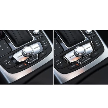Pre Audi A6 S6 C7 A7 S7 4G8 2012-2018 Príslušenstvo Uhlíkových Vlákien Interiér stredovej Konzoly, Multimediálne Prepnúť Panel Kryt Výbava Sticke