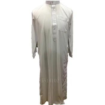 Muž Islamské Oblečenie Moslimské Oblečenie Mužov Jubba Thobe Pakistan Saudská Arabe Tradičné Pevné Farba Single-breasted Župan Kaftan Kaftane