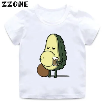 Avokádo Vegánska Cartoon Print T shirt Deti, Oblečenie pre Deti, Letné Kawaii Topy Baby Chlapci, Dievčatá Funny T-shirt,HKP5352