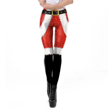 Vianočné Legíny Dámske Legíny Aktívne Cvičenie, Beh Telocvični Nohavice Elastický Vianoce Hot Predaj Bežné Elk Snehu Tlač Tenké Legíny