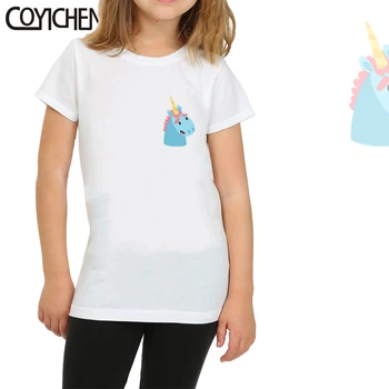 Unicorn top O-krku batoľa dievča Kawaii t-tričko krátky rukáv modal ACGN bežné Rodič-dieťa, deti oblečenie prispôsobiť COYICHENOL