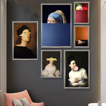 Mona Lisa Zábavné Umelecké Plátno Obrazy Na Stenu Umenie Plagáty A Vytlačí Klasická Známeho Diela Obrázky Pre Obývacia Izba Cuadros