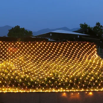 Thrisdar LED Čistý Oka Víla String Svetlo 3x2M 6x4M 10x1M Vonkajšie Vianočné Oka Víla Svetlo Svadobné Okno Opony Garland Svetlo