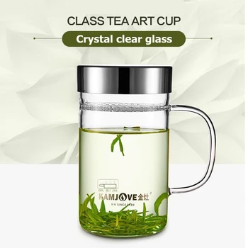 Sklo šálku čaju filter vody pohár s vekom elegantný pohár filter zahusťovanie čaj hrniec žiaruvzdorné car cup