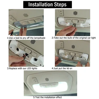 11 Ks/set Auto Príslušenstvo Interiérové LED Žiarovky Pre Toyota Prius 2004-Štýlové Doplnky T10 31MM Mapu Dome batožinového priestoru Lampa