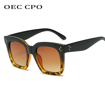 OEC CPO Vintage Nadrozmerné Námestie slnečné Okuliare Ženy Odtiene Retro Štýl Gradient Dámske slnečné Okuliare Ženy Značky Oculos De Sol O56