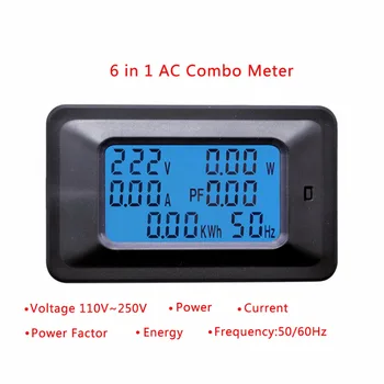100A/20A AC LCD Digitálny Panel Výkon Watt Meter Monitor Napätie KWh Voltmeter Ammeter Tester Tools