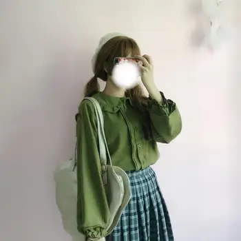 Sladké lolita Japonský tričko kawaii dievča svietidla rukáv peter pan golier viktoriánskej tričko študent loli cos gothic lolita top