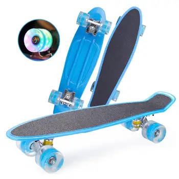 22 Palcový Cruiser Matné Dosky Mini Skateboard Retro Longboard Kompletné Led Svetlo Blikajúce Pre Deti Chlapci Dievčatá Skate Board