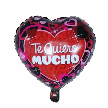 50pcs 18-palcové španielsky Šťastný Deň, Milujem ťa Fólie Mylar balóny Srdca Lásky, svadobné Valentína Hélium Balloon Air Globos Loptu