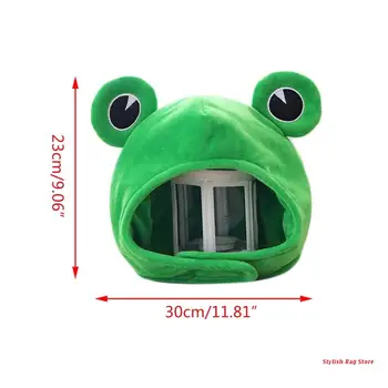 Zábavné Veľké Žabie Oči Cartoon Plyšové Klobúk Hračka Zelenej Pokrývky Hlavy Spp Kostým
