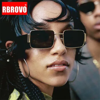 RBROVO Obdĺžnik Retro slnečné Okuliare Ženy 2021 Retro Okuliare Pre Ženy/Mužov Luxusné Značky Okuliare Ženy Zrkadlo Oculos De Sol