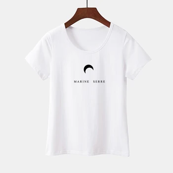 Kórejský Módne List Mesiac Grafické Tričko Topy Ženy Lete Roku 2019 Plus Veľkosť Krátke Rukáv Tričko Školáčka Streetwear Tumblr