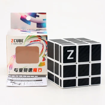 ZCube 3x3x3 Zrkadlo Magic Cube Uhlíkových Vlákien nálepky Profesionálne Obsadenie Potiahnuté Zábavnej Twist Neo Cube Puzzle, Hračky
